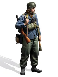 Figurine en résine moulée à l'échelle 1/16, modèle de guerre pour 1 personne, Kit d'assemblage, modèle de jouet (non peint) sans Base 