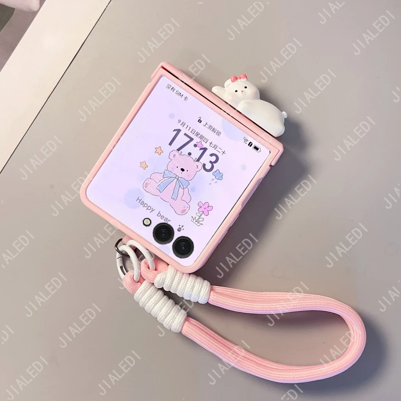 Cute Bear Ears Hinge Phone case For Samsung Galaxy Z Flip 7 thumbnail 10