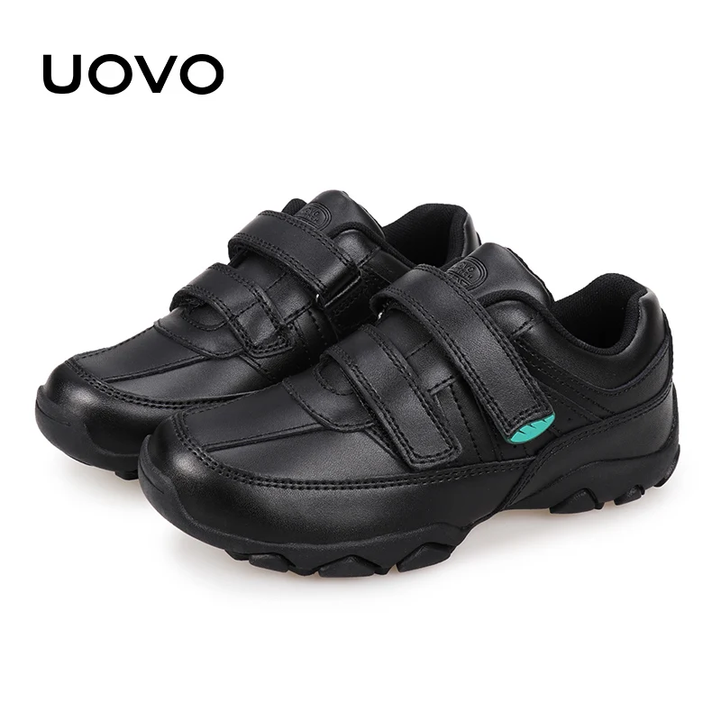 Kids shoes UOVO 2025 Spring and Autumn Children's sneakers boy Genuine Leather  Footwear Black Casual Sneakers  shoes size 31-42 2