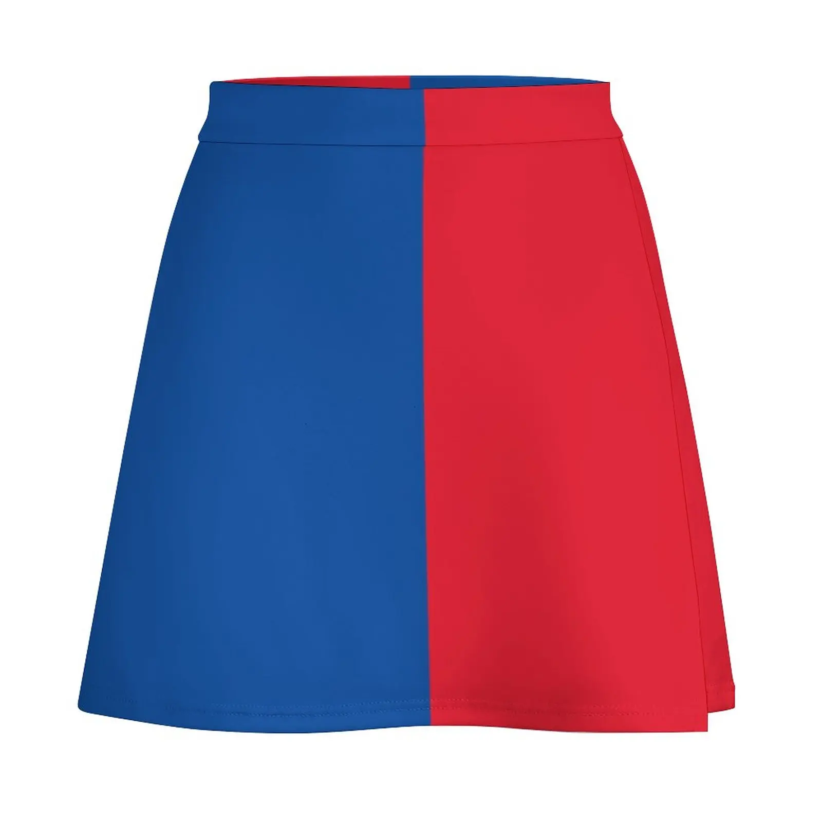 Crystal Palace Blue and Red Half design Mini Skirt Women's summer skirts Skirt satin skirts for womans korean summer clothes