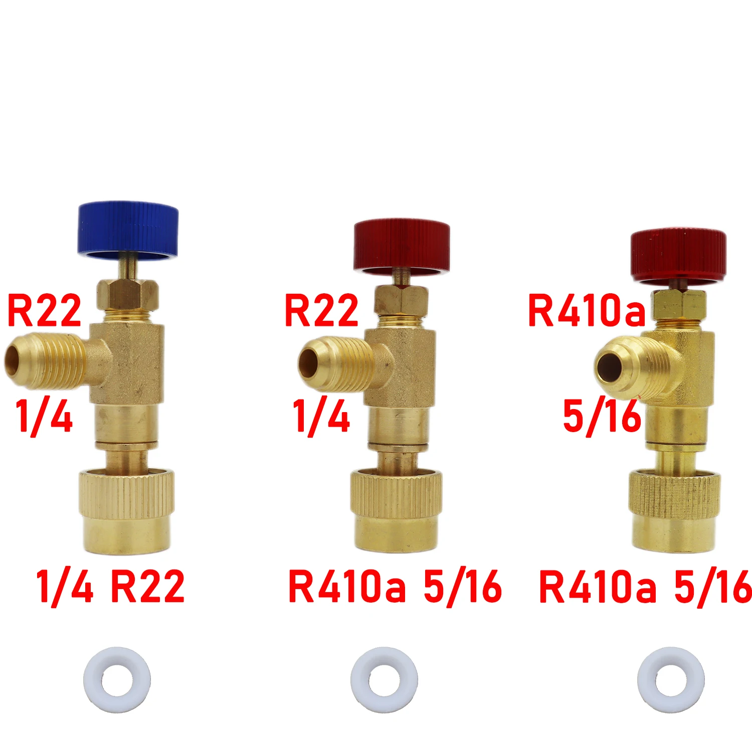 R410A R22 냉매 충전 밸브 R410A R22 에어컨 매니폴드용 액체 안전 어댑터 흐름 제어 볼 밸브