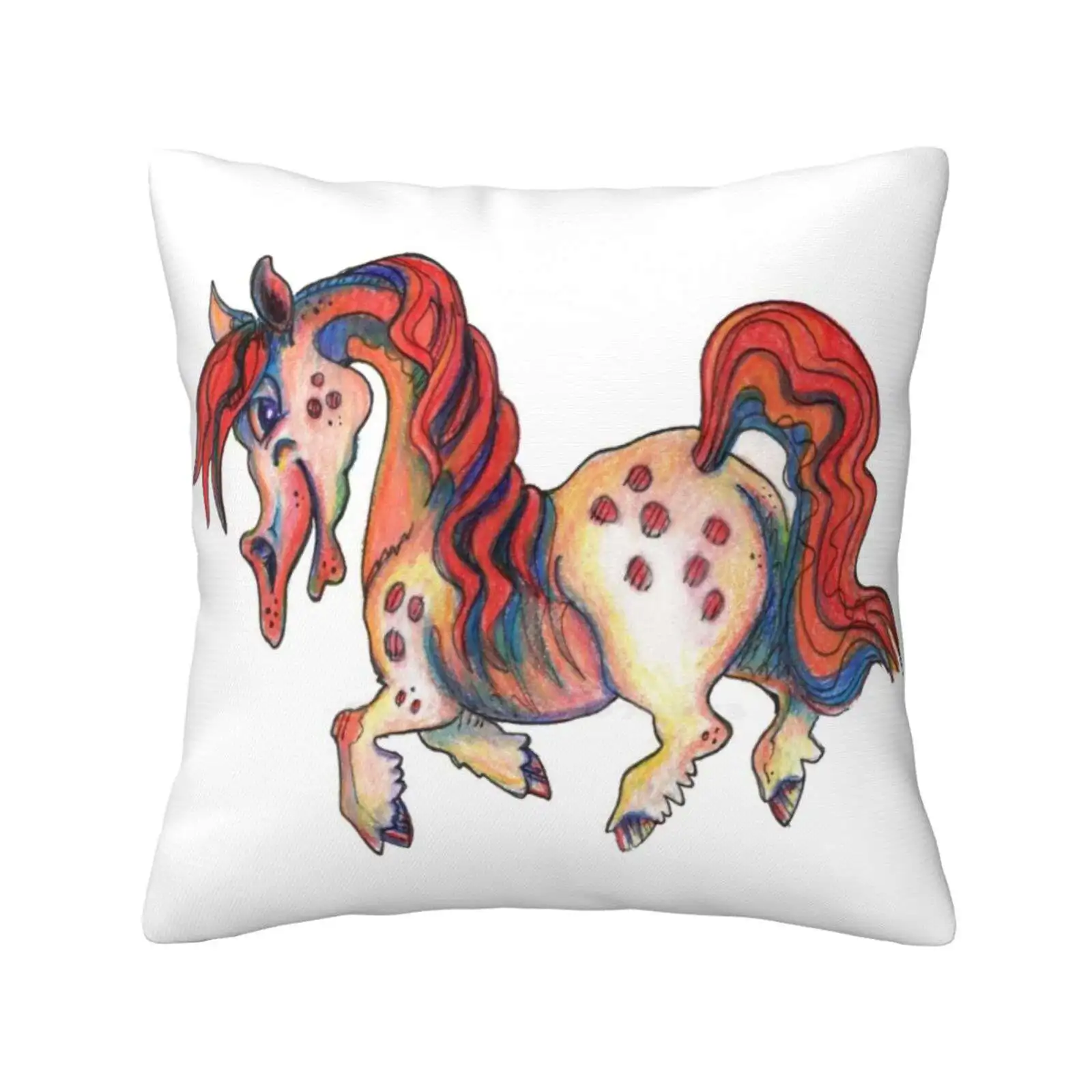 Sonny, Pochi Spot Leopard Australian Palouse Federa Per Cuscino Palouse Appaloosa Horse Maculato Cute Cartoon Happy Canter Red