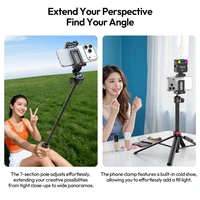 Ulanzi MT44B 1.5M 2-in-1 Selfie Stick Tripod Stand Remote Control Phone Tripod for Iphone 17 16 Android Camera DSLR Vlog Live - Image 6