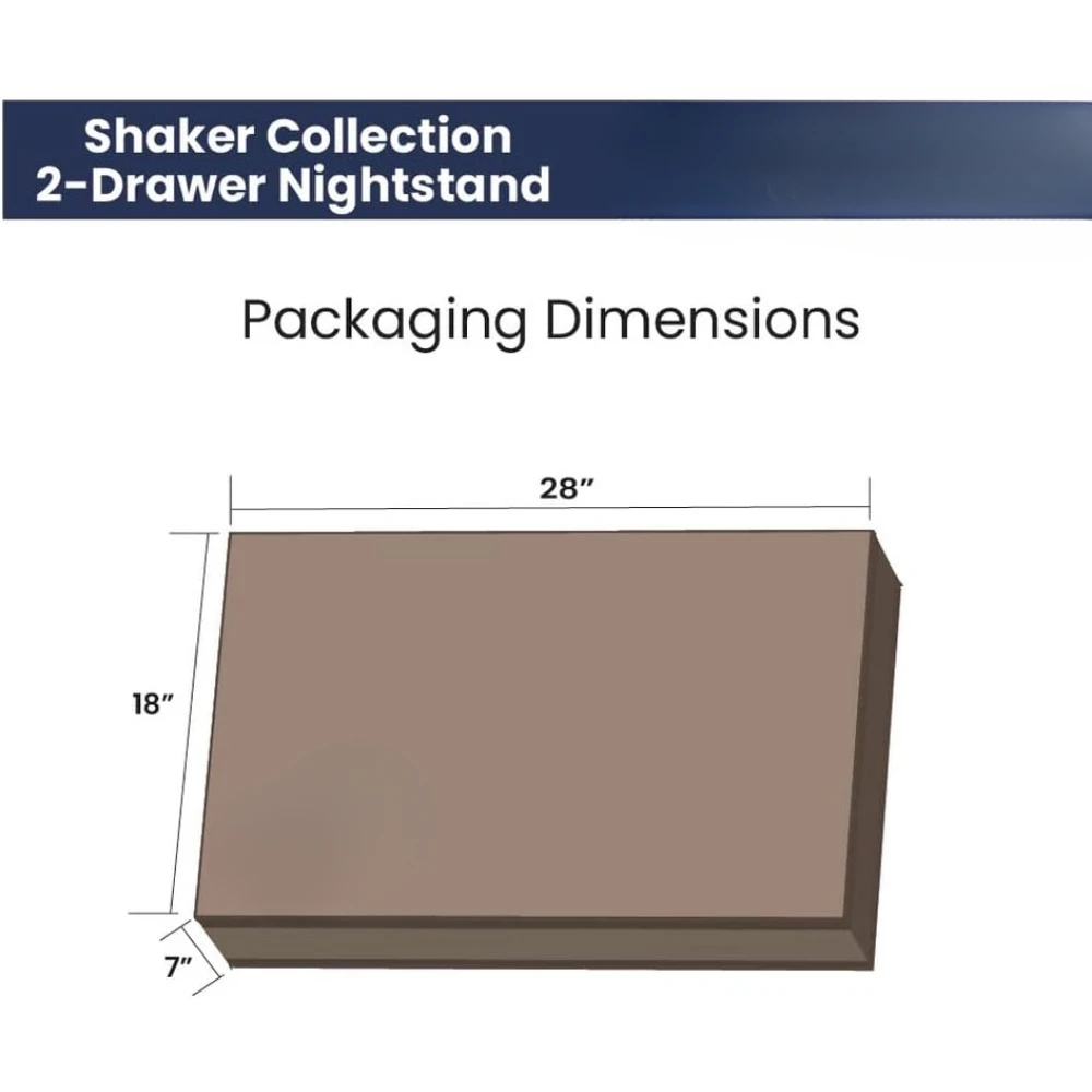 Shaker 2-Drawer Bedside Nightstand, Solid Wood
