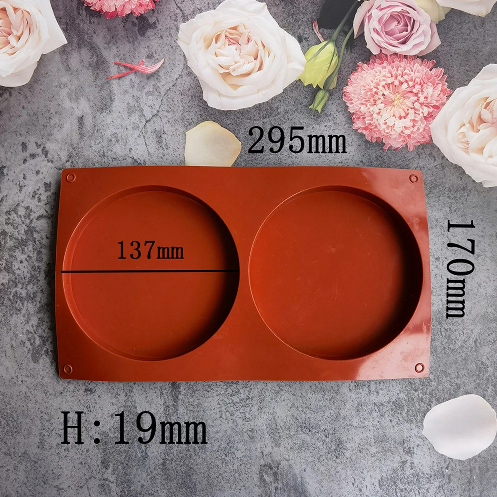 2-Hole Round Disc Silicone Cake Mold – DIY Flat Cylinder Chocolate, Fondant, Dessert, a... - SKU SCM01219 - UGI Packaging