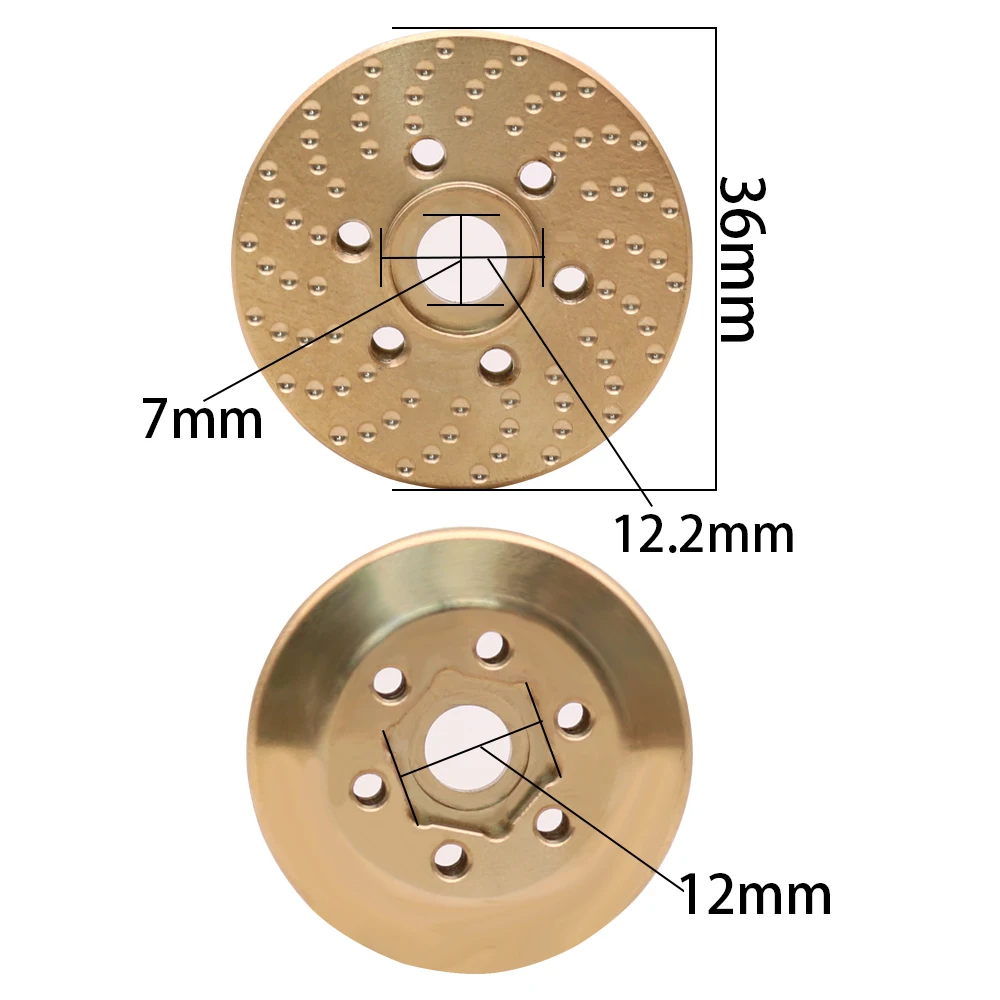 1.9 2.2 비드록 휠 림 RC 크롤러 자동차 축 SCX10 Capra TRX4 TRX6 무게용 황동 휠 육각 허브 어댑터