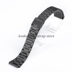 Sleek Stainless Steel 18mm Watch Band - Durable Metal Strap - 18mm (Black)