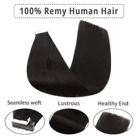 Bande dans les extensions de cheveux cheveux humains cheveux brésiliens 100% Extensions de cheveux humains 20 pièces droites pour les femmes 2