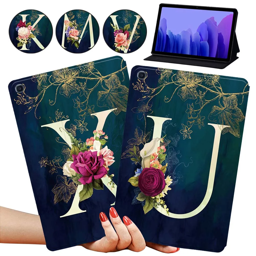 Custodia Per Tablet Samsung Galaxy Tab A7 10.4 Sm-T500 Per Tablet Samsung Galaxy Tab A7 10.4 Custodia Per Tablet Serie Lettera Fiore Sm-T505