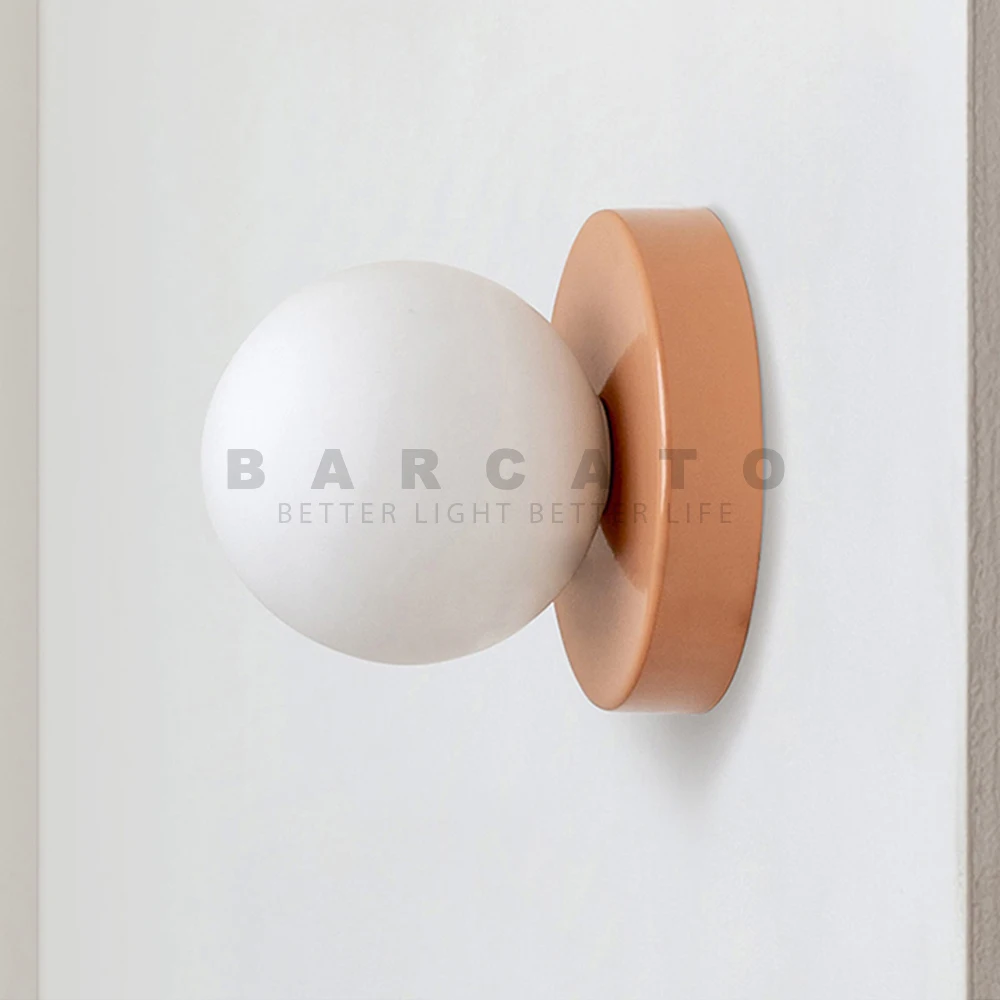 Color Simple Wall Lamp Nordic Minimalist Modern Bedroom Bedside Lamp ...