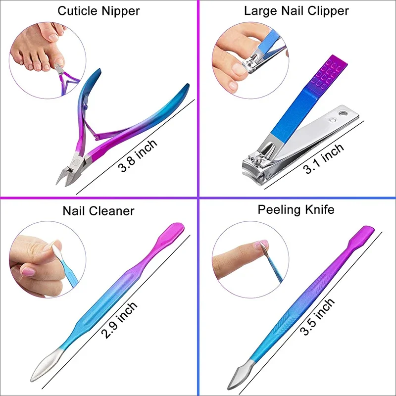 7/10/12/15Pcs/Set Manicure Cutters Nail Clipper Set Household Stainless Steel Nail Clippers Pedicure Nail Scissors Tool 4