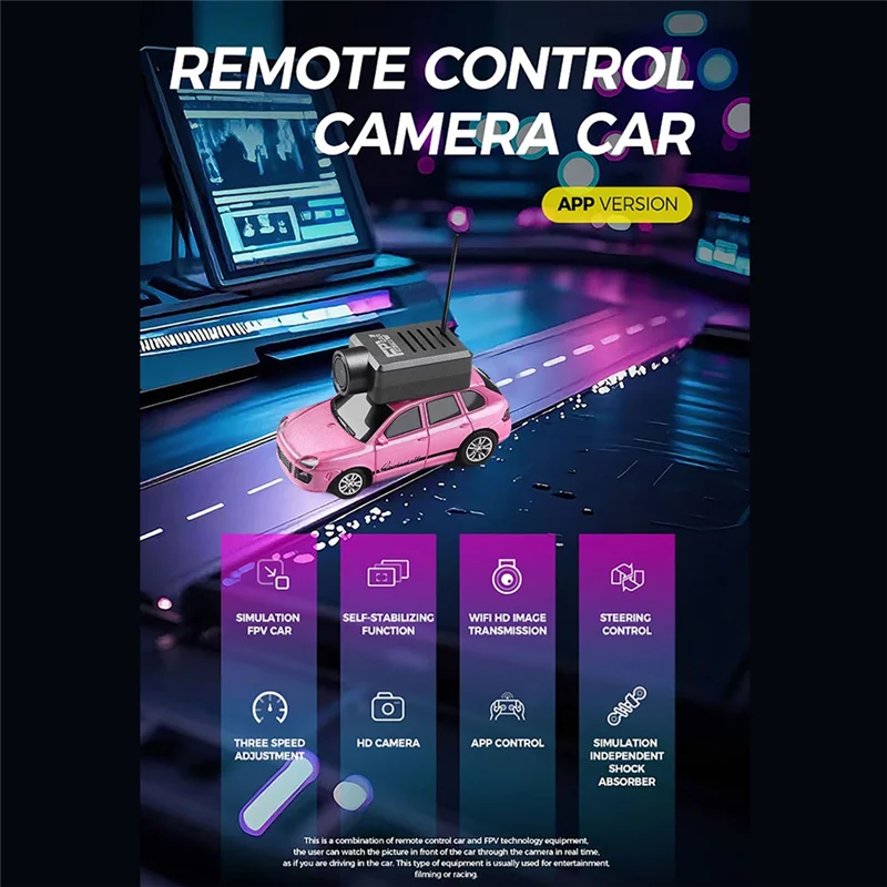 6401 FPV RC 자동차 1:64 와이파이 앱 제어 720P FPV 카메라 2.4G 리모컨 키트 FPV VTX 미니 레이싱카 A