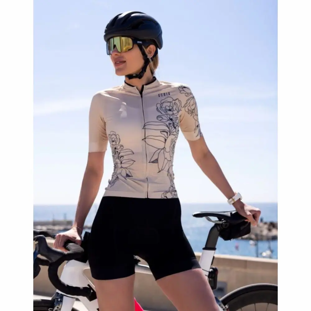 GG Womens Summer Long Sleeve Shorts Cycling Jersey Set Maillot Ciclismo MTB Bib Shorts Sets Ropa De Hombr Bycicle Clothing