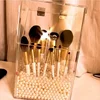 Dustproof Plastic Makeup Brushes Storage Box 500g Beads Optional Transparent Cosmetic Brush Organizer Beauty Eyebrow Pencil Case 5