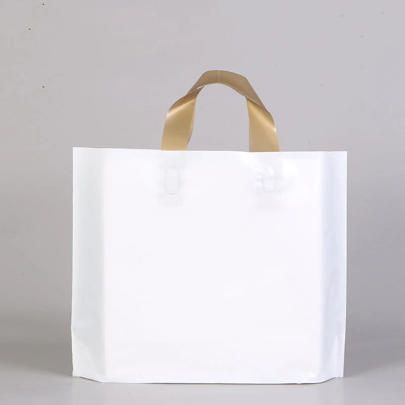 100 adet Özel Logo Alışveriş Çantaları Saplı Plastik Hediye Çantası küçük işletmeler için paket çantaları bir renk logo kişiselleştirme çantaları