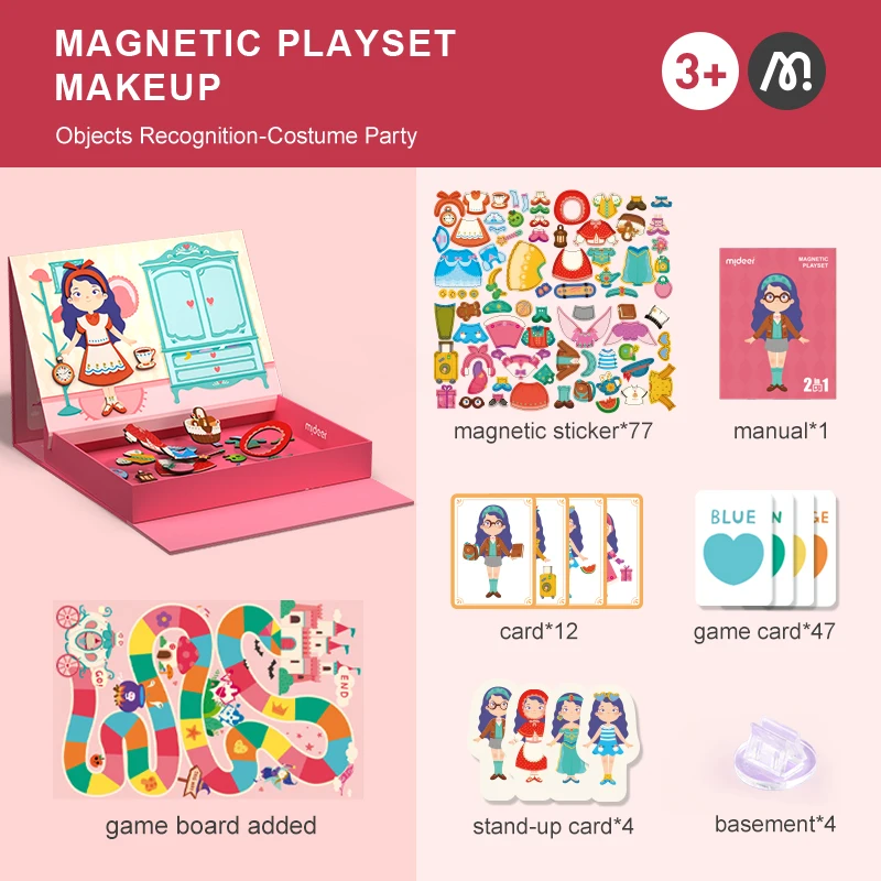 Mideer Magnetic Sticker Puzzle Game Sweet Girl Children's Toys Jigsaw Montessori Educational Intellectual DIY Gift
