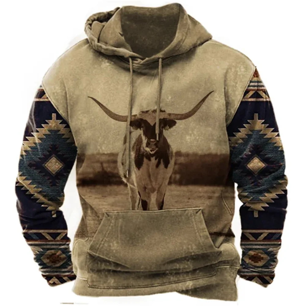 thumbnail image 1 of Nueva sudadera con capucha para hombre, sudadera con capucha con estampado de vaquero en 3D, camisetas de gran tamaño para hombre, ropa holgada vintage de Yellowstone para hombre, 1 of 5