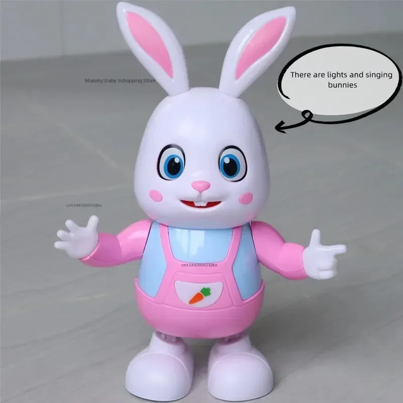 20 Songs Musical Dancing Rabbit Toy with Play The Drum Walking Singing Bunny Moving Toys for Baby with Music Lights for Xms Gift 4