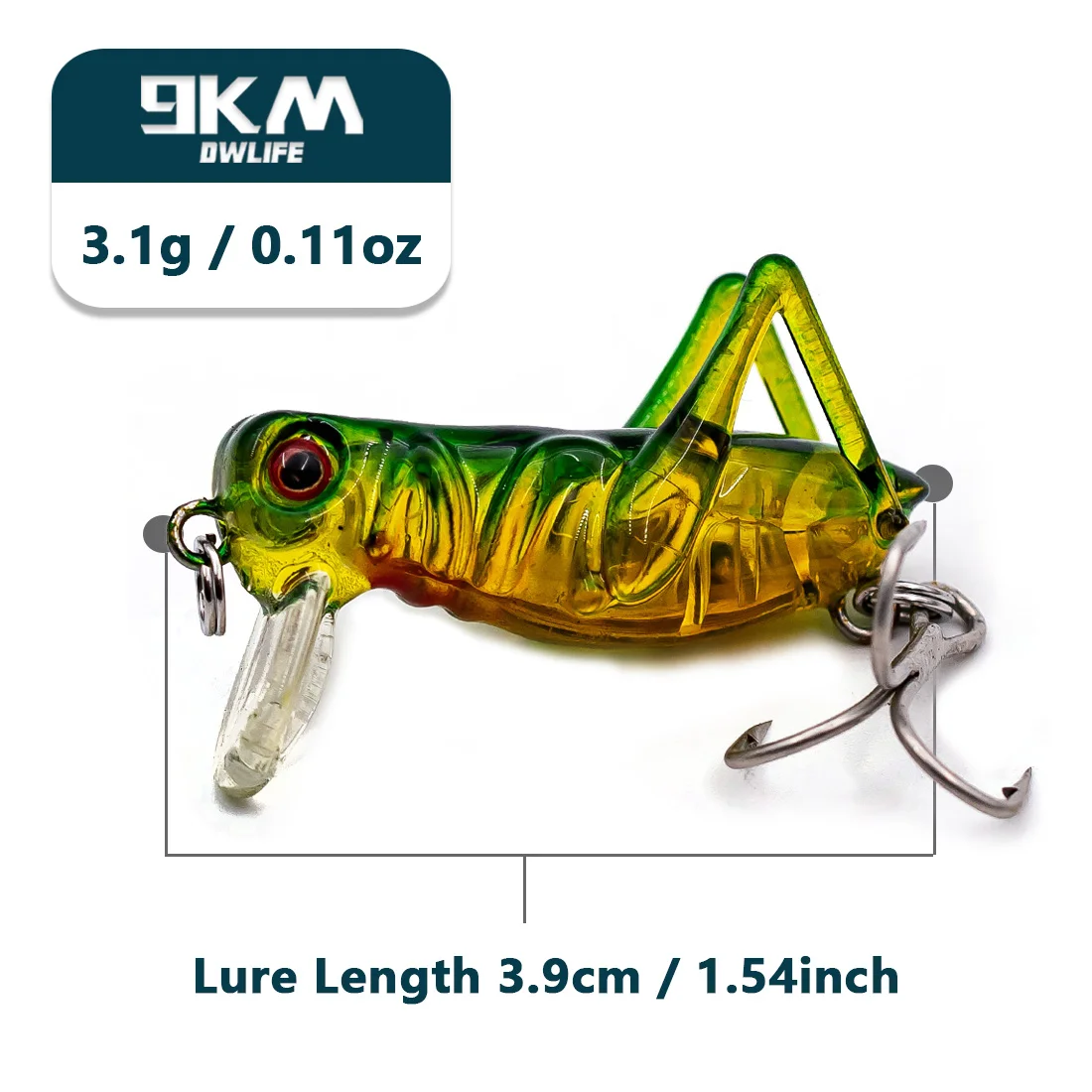 9KM Fishing Lures 3.1g Cricket Shape Lures Crankbait Bass Fishing Hard Baits  Saltwater Topwater Cicada Lure with Treble Hook - AliExpress
