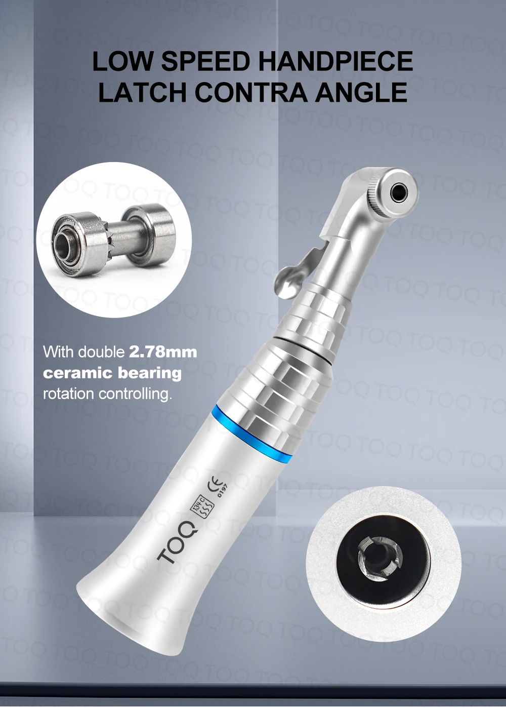 Dental Low Speed Handpiece Tools Against Low Rotation Dental Contra Angle Latch Chuck /Key Type Low Speed 22000-27000 RPM