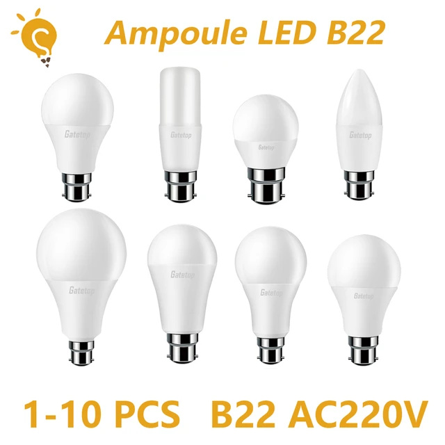 10pcs/lot Led Bulb B22 Lamp Bayonet Lampada 21w 18w 15w 12w 9w 6w