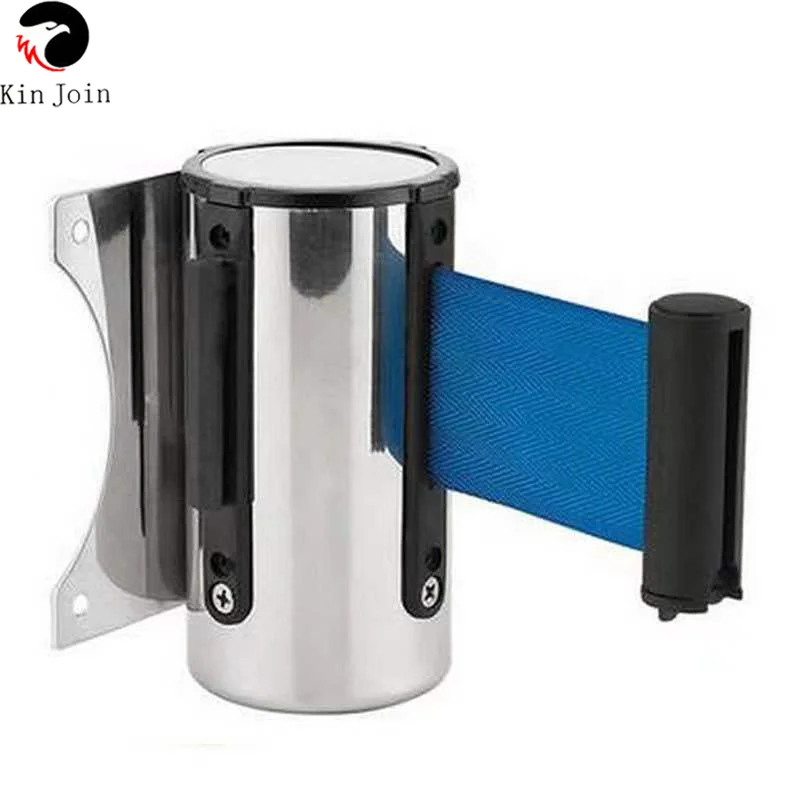 Stainless Steel Retractable Belt Wall Mount Ribbon Barrier Tape Crowd Control Outdoor Sport Stanchion Queue 2m/3M/5m WEY JIOIN