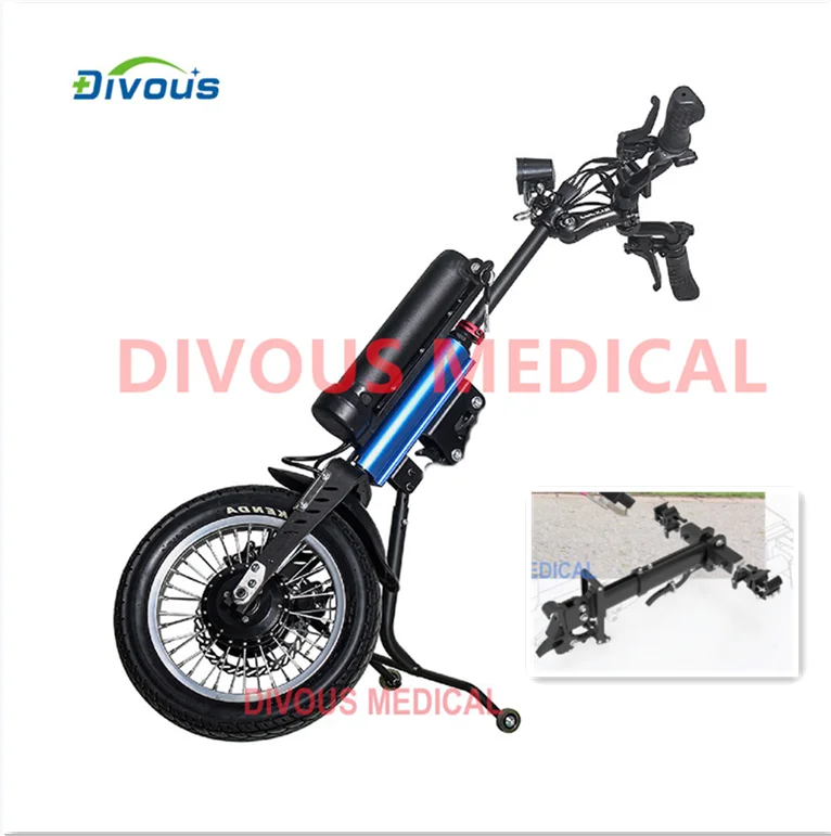 Power wheelchair trolley for disabled persons Attachable trolley