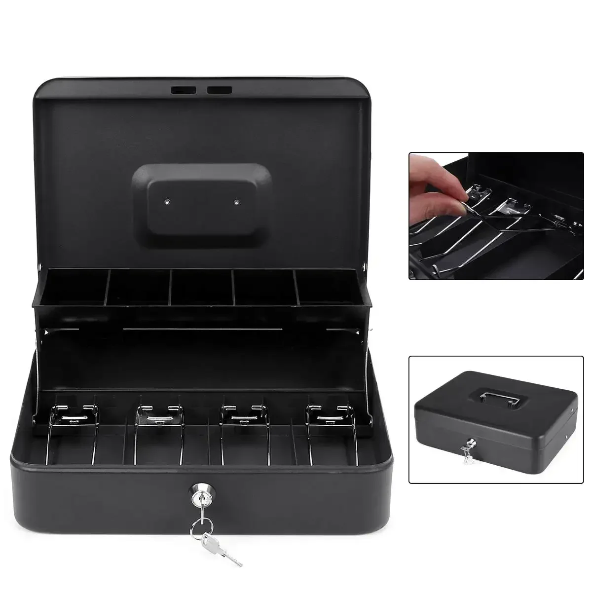Mini Money Box Protable Key Locker Safe Home Shop Steel Security Cash Box Storage Cashier Drawer Hidden Coin Money Jewellery 3