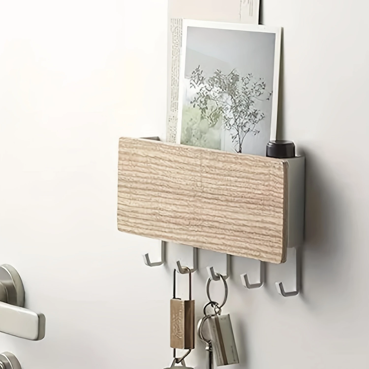 1pc Wooden Key Hook and  Box - Stylish and Practical Organizer for Small Items, Perfect for Entryway and  Decor 6
