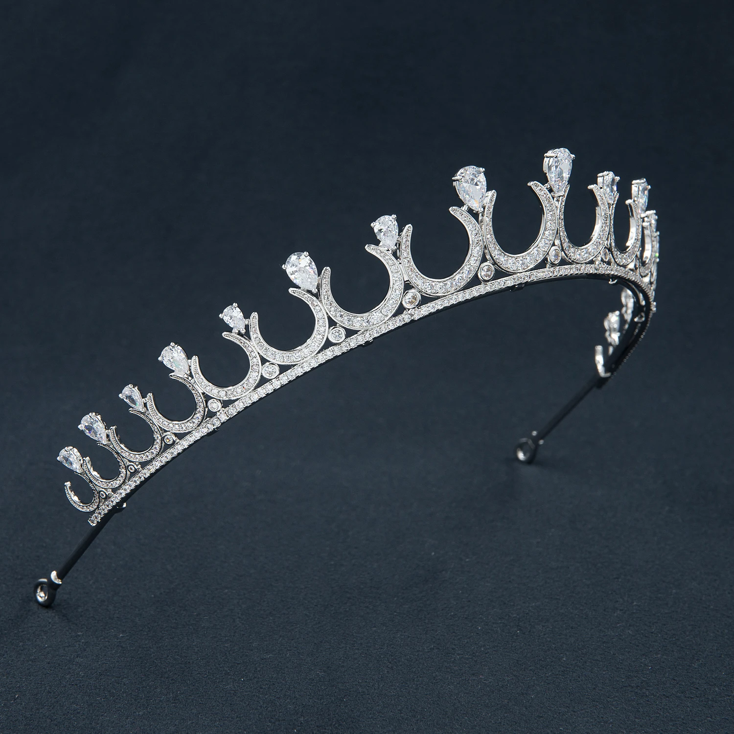 New Cubic Zirconia Royal Tiara for Wedding,Crystal Bridal Headpiece Diadem for Girl,Prom,Party Head Jewelry