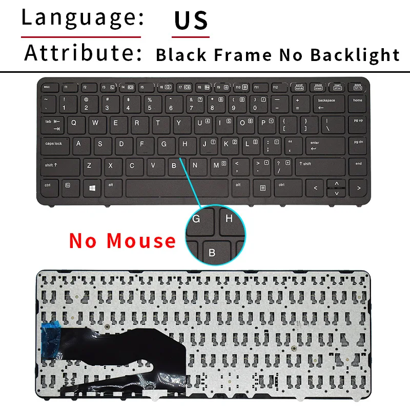 Teclado Portátil para hp Elitebook Eua Russo Retroiluminado Preto Moldura de Prata 850 g1 840 g2 Zbook 14 Novo - Imagem 4