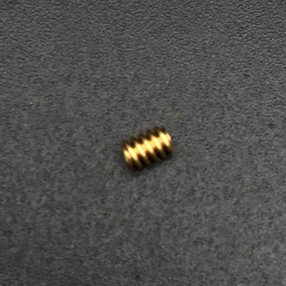 5개/세트 0.2M 모듈러스 황동 싱글 헤드 웜 기어 보어 0.98MM (1MM 샤프트에 적합) 2.4MM 외경 3.5MM 길이 0.2MW3.50.98A