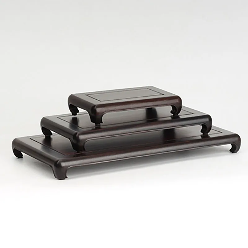 Mahogany Carving Handicraft Seal Decoration Base, Solid Wood, Square, Stone, Flower Pot, Teapot Base, Stationery, Stationery