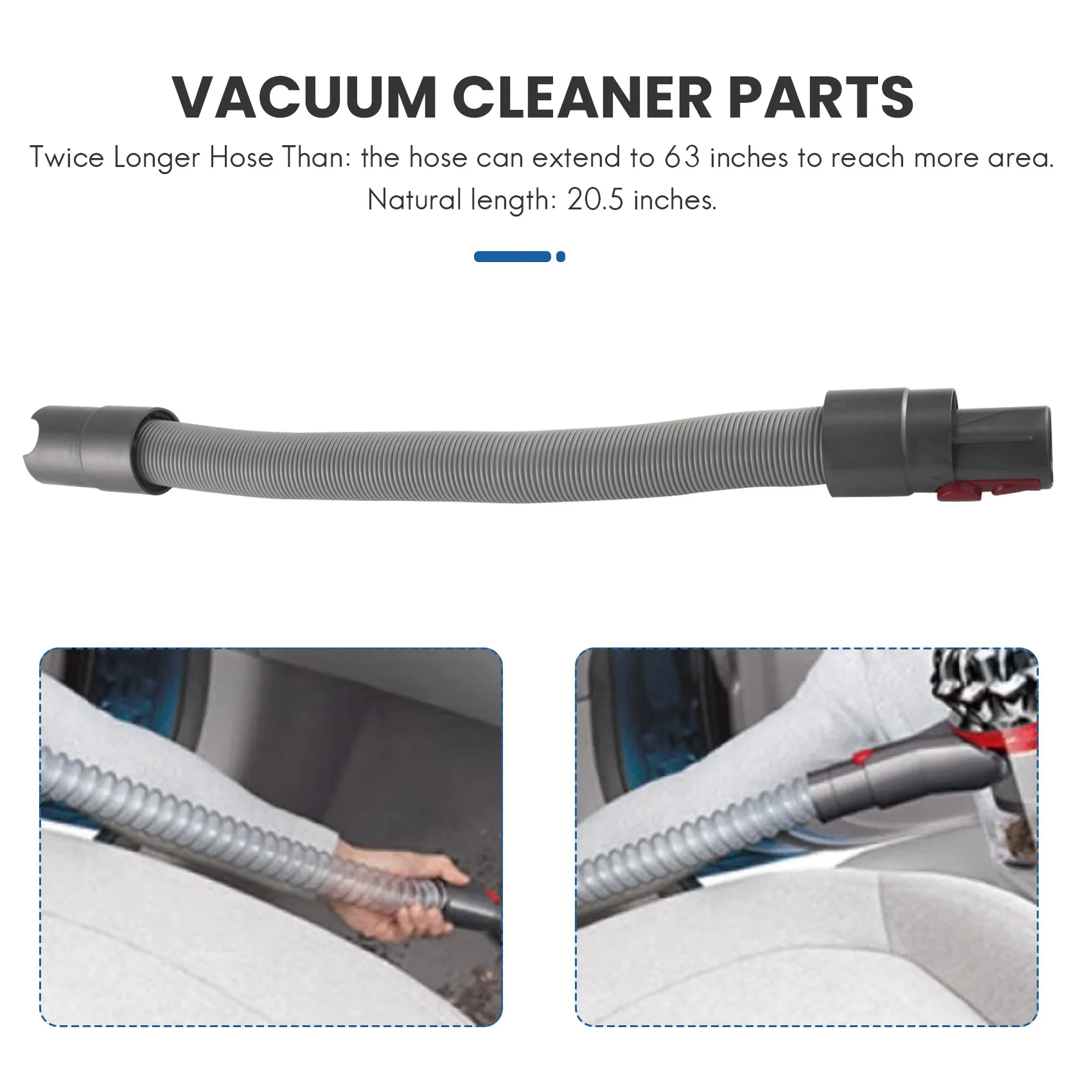 Extension Hose and Trigger Lock for Dyson - Flexible Hose and Switch Holder for Dyson V15 V11 V10 V8 V7 Vacuum Cleaner 5