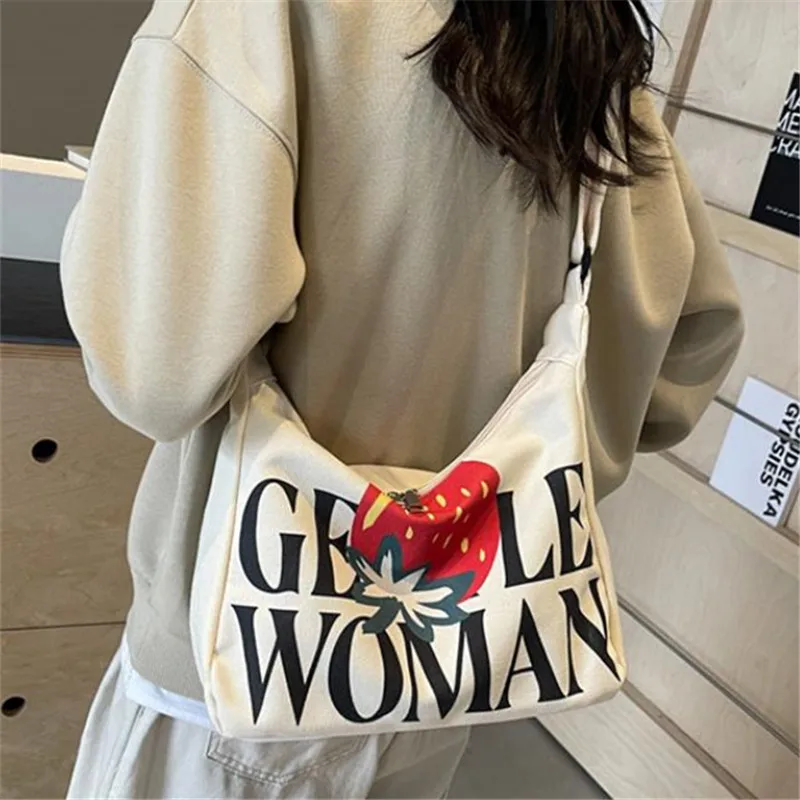 Encrypted Padded Letters Canvas Bag Fashionable Gentlewoman