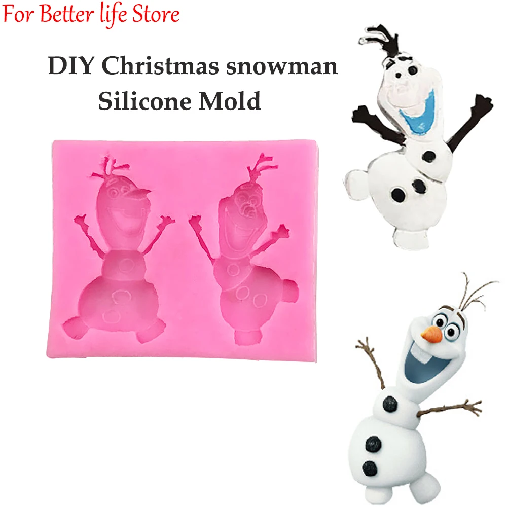 

1PCS DIY Cartoon Olaf Silicone Cake Baking Mold Christmas Fondant Cake Decorating Tools Chocolate Candy Gumpaste Moulds
