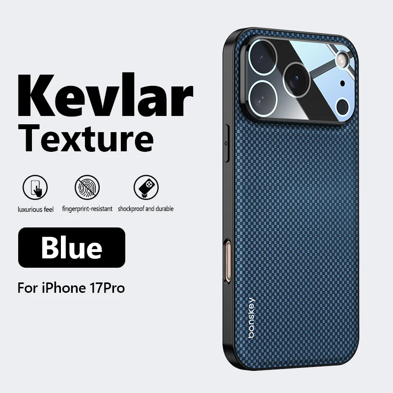 Luxury Matte Carbon Fibre Texture Shockproof Phone Case with Glass Lens Protection