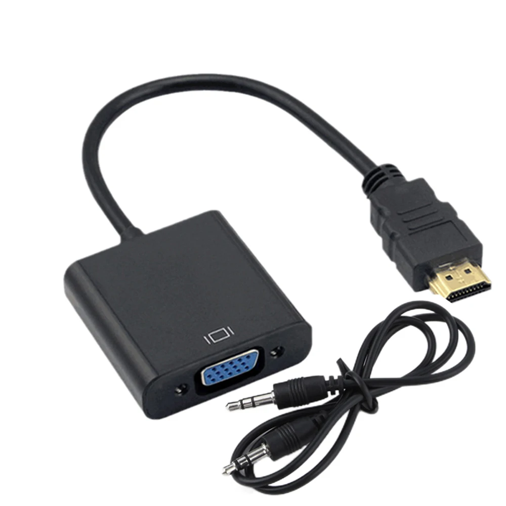 

1080P HDMI-Compatible to VGA Adapter Converter Cable Hdmi VGA Converter Cable with 3.5mm Audio Out for HDTV PC Display Xbox360
