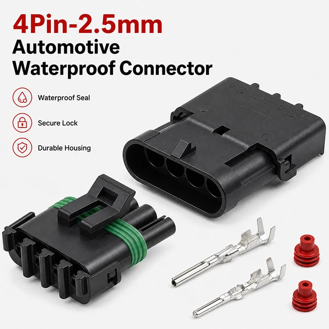 4Pin 2.5mm GM Automotive Weather Pack Waterproof Connector Male Female Plug Socket DJ3042Y-2.5-11/21  For GM 1