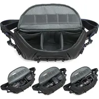 Unisex DSLR Camera bag for Canon/Fujifilm, Water-Resistant Oxford Protective Bag Carries 1 Camera 2 Lenses with Strap