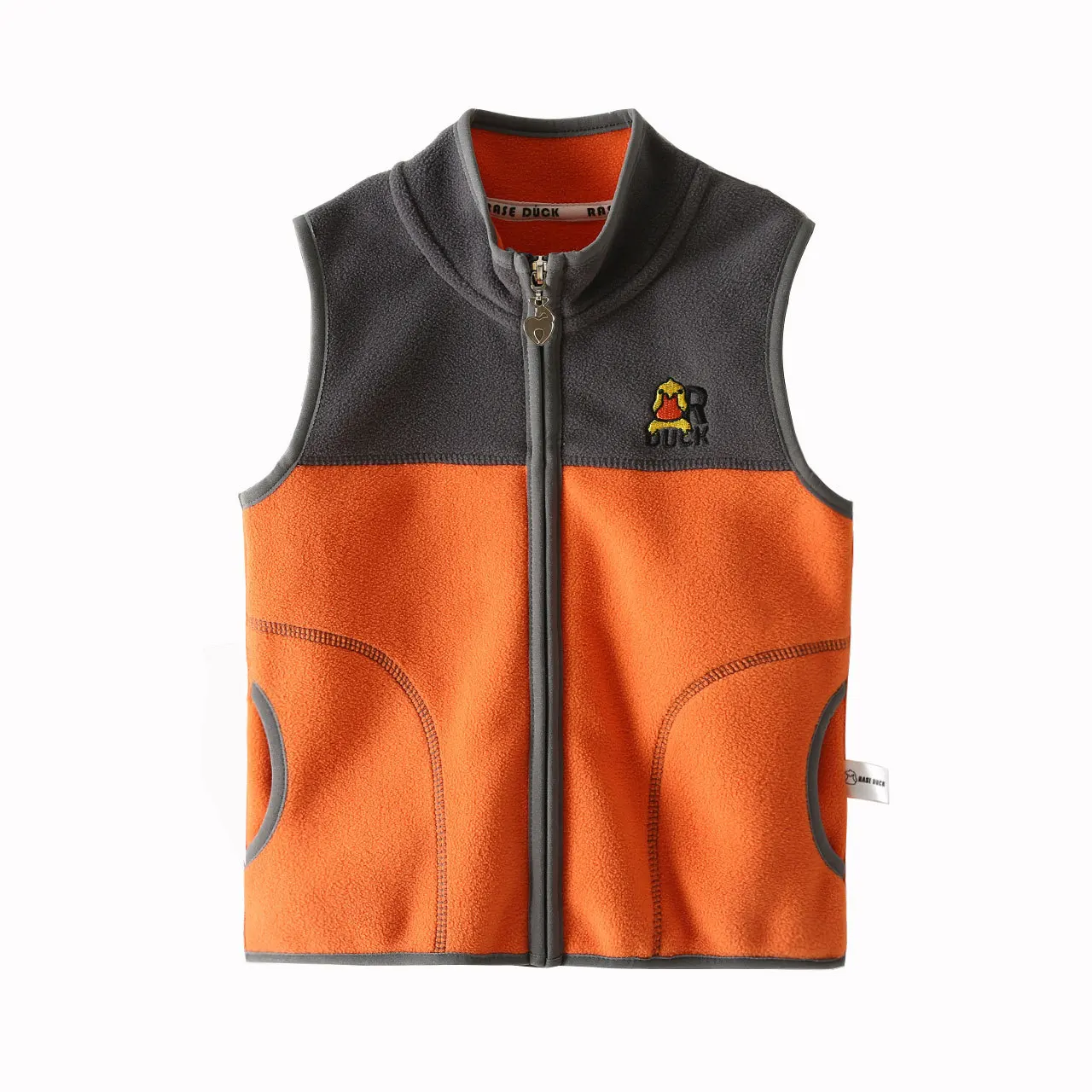 

Children's Clothes 2023 Autumn and Winter Kids New Boys and Girls Fleece Vest Standing Collar Casual Color Contrast Waistcoat