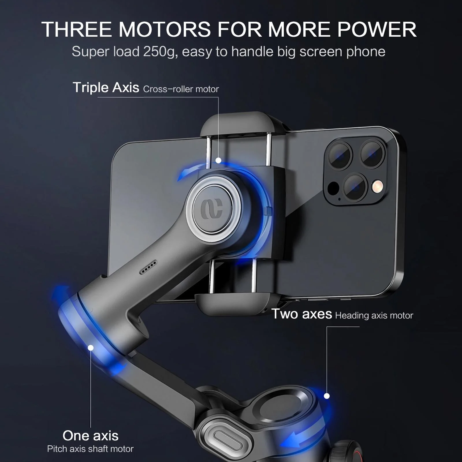 Gimbal Stabilisateur Smartphone 3 Axes 2600mAh Trépied Inclus