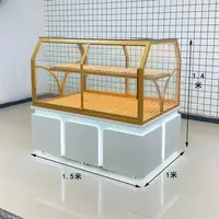 ตู้กระจก t ชั้นวางเค้ก Shop เคาน์เตอร์ Commercial ไม้เนื้อแข็ง Middle Island ตู้โชว์ 4