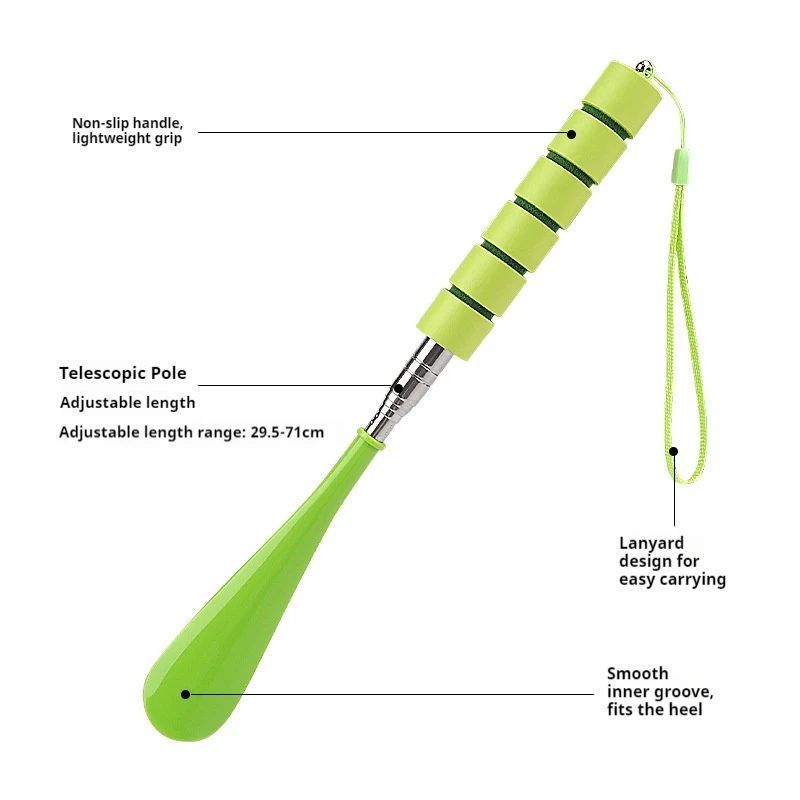 신축성 있는 긴 구둣주걱 30cm-71cm 금속 구둣주걱 임산부 노인용 구둣주걱 가정용 구둣주걱 1개/2개