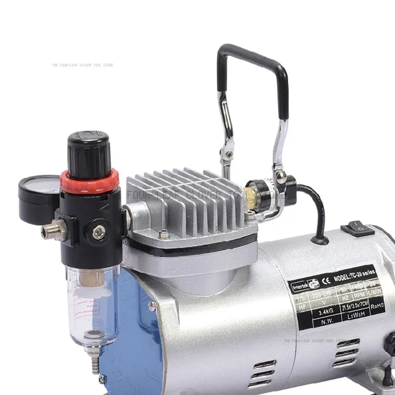 TC-208 Mini Air Compressor 220V Ultra Quiet Oil-free Vacuum Pump Fully Enclosed Jet Pump Air Compressor Tool