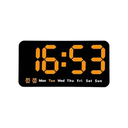 Smart LED Wall Clock with Voice Control, Temperature, Date, Week Display, and Dual Alarms (Blue)