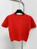 2000s Sweaters Y2k Clothing Women S Solid Color Round Neck Pullover Short Sleeved Top Streetwear Threaded.jpg