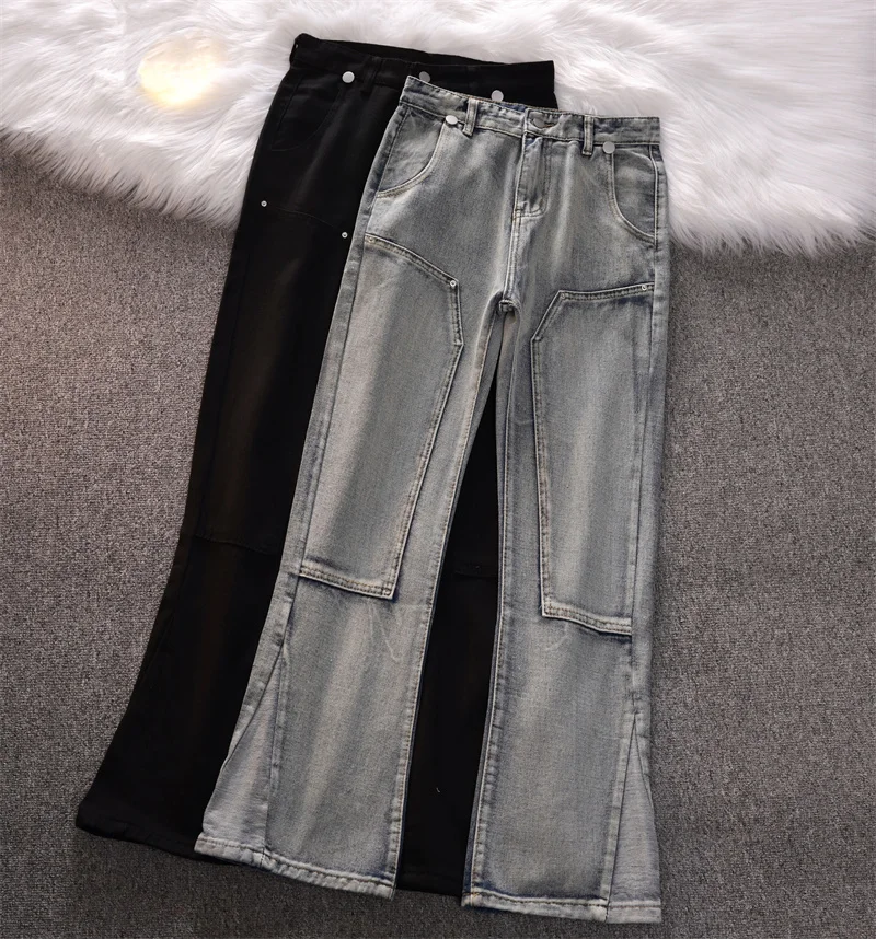 

New Hip Hop Cargo Jeans Pants Men Fashion Casual Patchwork Fashion Trousers Men Streetwear D B39enim Jeans Men Plus Size B39