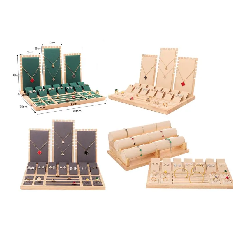 

Oak jewelry rack Stand earrings necklace Storage jewelry counter window display prop set