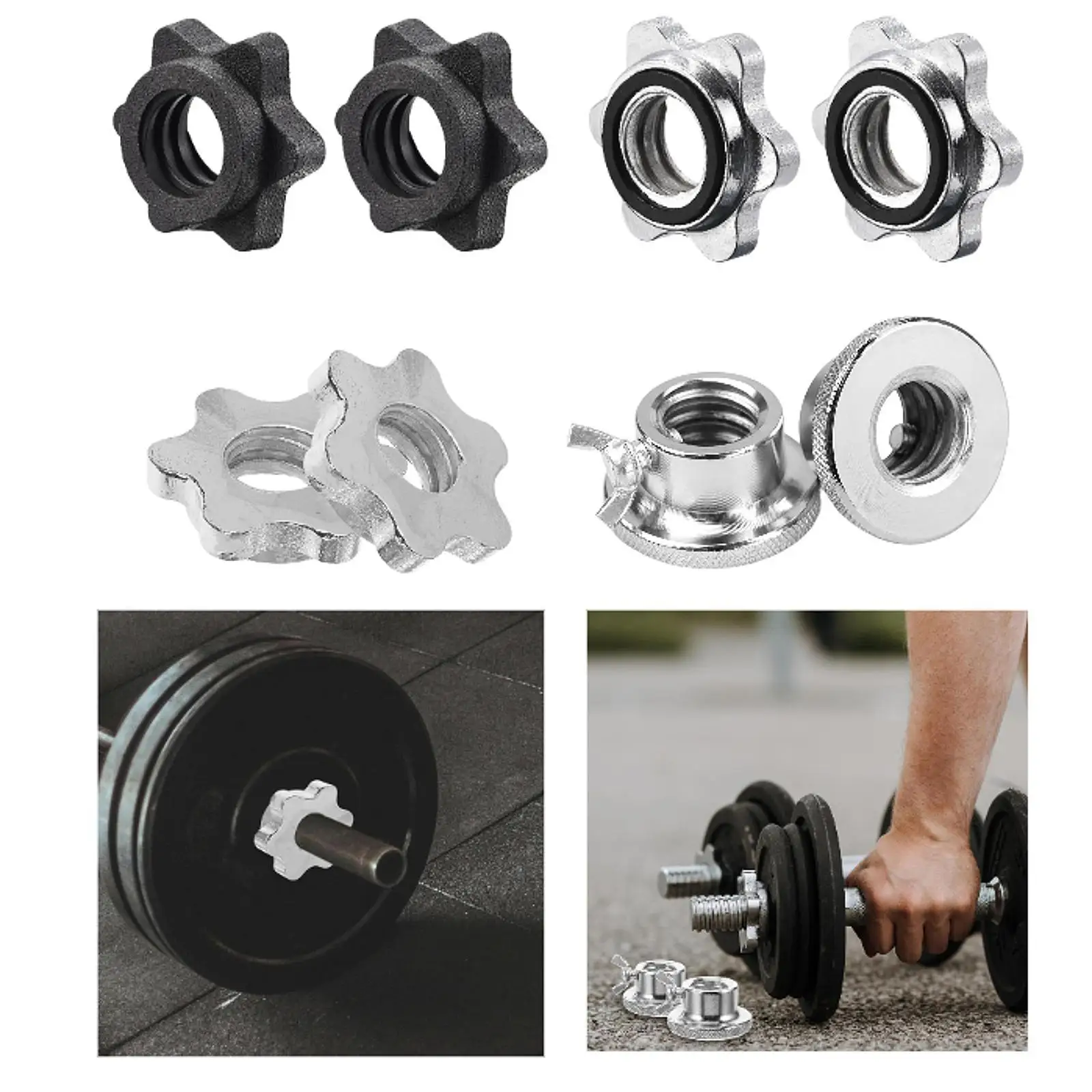 2Pcs Barbell Screw Collars Equipment Steel Replacement for 25mm/0.98inch Bars for Workout Outdoor Indoor Fitness Home Gym 2Pcs Barbell Screw Collars Equipment Steel Replacement for 25mm/0.98inch Bars for Workout Outdoor Indoor Fitness Home Gym